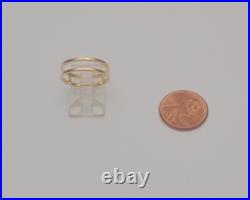 14K Yellow Gold Double Band Ring Size 6.25 Open Bar Minimalist Fine Jewelry R3 14K Yellow Gold Double Band Ring Size 6.25 Open Bar Minimalist Fine Jewelry R3
