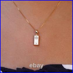 14K Yellow Gold Vertical Bar Pendant Minimalist Charm 2g Fine Jewelry Gift 14K Yellow Gold Vertical Bar Pendant Minimalist Charm 2g Fine Jewelry Gift