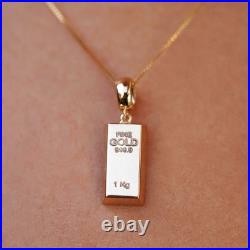 14K Yellow Gold Vertical Bar Pendant Minimalist Charm 2g Fine Jewelry Gift 14K Yellow Gold Vertical Bar Pendant Minimalist Charm 2g Fine Jewelry Gift