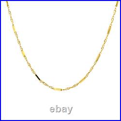 14k Gold Chain Solid Necklace Cable Fancy with a Bar 16 18 20 Fine Fancy