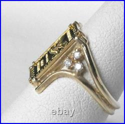14k Gold Diamond Ring With American One Gram. 999 Fine Gold Bullion Bar Size 7