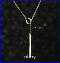 14k Solid Gold Ring And Personalized Bar Drop Chain Design Necklace Fine Jewelry