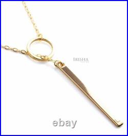 14k Solid Gold Ring And Personalized Bar Drop Chain Design Necklace Fine Jewelry