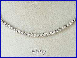 14k White Gold. 585 Diamond. 12 tcw Pendant Fine Necklace-16-18 Adjustable