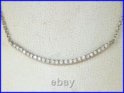 14k White Gold. 585 Diamond. 12 tcw Pendant Fine Necklace-16-18 Adjustable