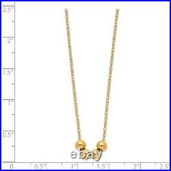 14k Yellow Gold 4 4mm Bead Chain Necklace Pendant Charm Station Fine Jewelry
