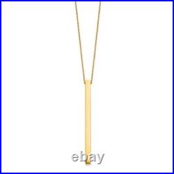 14k Yellow Gold Bar 2 Inch Necklace Pendant Charm Fine Jewelry Women Gifts Her