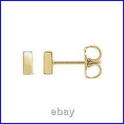14k Yellow Gold Bar Stud Earrings Fine Jewelry Gift for Women