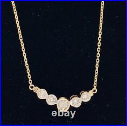 14k Yellow Gold Diamond Bezel Necklace