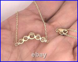 14k Yellow Gold Diamond Bezel Necklace