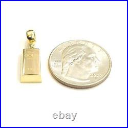 14k Yellow Gold Tiny 999.9 fine gold bar brick bar 1kg Pendant Charm Gift 2.2g