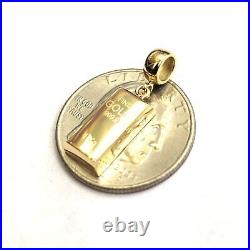 14k Yellow Gold Tiny 999.9 fine gold bar brick bar 1kg Pendant Charm Gift 2.2g