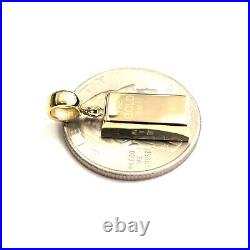 14k Yellow Gold Tiny 999.9 fine gold bar brick bar 1kg Pendant Charm Gift 2.2g