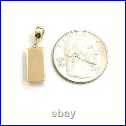 14k Yellow Gold Tiny 999.9 fine gold bar brick bar 1kg Pendant Charm Gift 2.2g