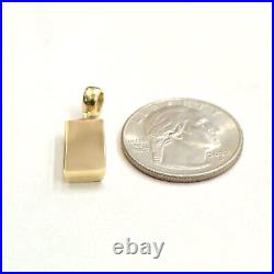 14k Yellow Gold Tiny 999.9 fine gold bar brick bar 1kg Pendant Charm Gift 2.2g