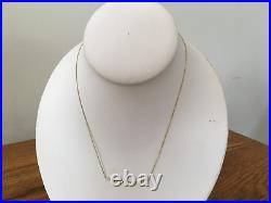 14kt Yellow Gold 16 Fine Chain Textured Bar Necklace plus 2 Extension Chain