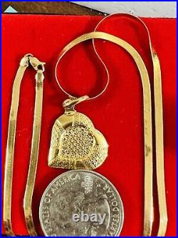 18K Fine 750 Saudi Real Gold Women's Heart Love Set Necklace 18 Long 2.5mm 5.3g
