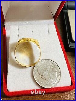18K Fine 750 Saudi Real UAE Gold Men Anchor Mariner Ring 10.5/11 3.1g Beautiful