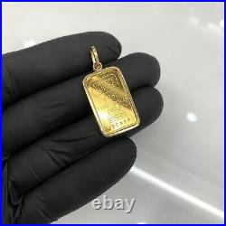 18K Gold Frame 10 Gram Fine Gold 999.9 Credit Suisse Bar Pendant Charm Estate