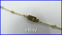 18K Yellow Gold Bar Link Chain Necklace 17 Inch 1.3mm 8.7 Grams M1675