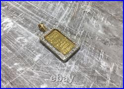 18K Yellow Gold and Credit Suisse Fine Gold Bar Diamond Bezel 5 Grams