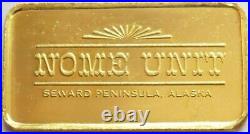 1977 Gold. 999 Fine Nome Mint Seward Peninsula Alaksa Mining 2.7 Gram Bar