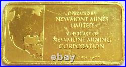 1977 Gold. 999 Fine Rare Newmont Mining Corp Similkameen Princeton Bc Canada Bar
