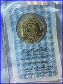 1983 1/10th oz 9999 Fine Gold Engelhard Prospector Bar