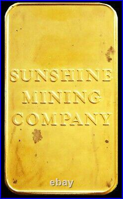 1988 Gold Sunshine Mining Golden Eagle 5 Troy Ozs Collector. 9999 Fine Bar Ingot