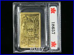 1999 2000 1 troy oz Gold Bar Royal Canadian Mint Millennium 9999 Fine Au 18657