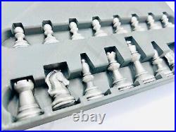 19.6 oz Hand Poured Pure 99.9% Fine Silver CHESS SET with 24K Gold-Gilded Opponent