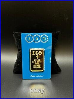 1 0Z Gold Bar. 9999 Fine Gold (Pure) in Sealed Assay-Sam Precious Metals (UAE)