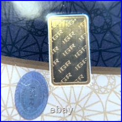 1.0 Gram IGR Gold Bar Istanbul Gold Refinery 999.9 Fine in Sealed Assay 1.0 Gram IGR Gold Bar Istanbul Gold Refinery 999.9 Fine in Sealed Assay
