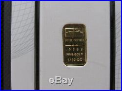 1/10 Oz. 9999 Fine NTR Gold Bar in Assay