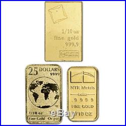 1/10 oz. Gold Bar Random Brand Secondary Market 999.9 Fine