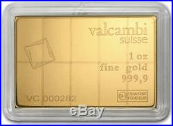 1/10 oz Valcambi Combibar Suisse Gold Bar 24KT. 9999 Fine NEW