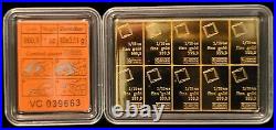 1/10th oz. 9999 Fine Gold Bar Valcambi Suisse Combibar 1 Segment (3.11 gram)