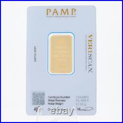 1/2 oz PAMP SUISSE 999.9 Fine Gold Lady Fortuna (Vintage, In Assay, Sealed)