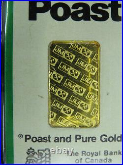1/4 oz Gold Bar JM Johnson Mathey 9999 Fine Gold A1170 Poast Royal Bank Vintage