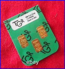 1.5 gram Gold Bar TGR TEXAS. 9999 Fine in Assay