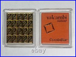 1 GRAM GOLD AND 10 x 1-GRAMS SILVER 999 FINE VALCAMBI SUISSE BULLION