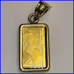 1 Gm Gold Bar 999.9 Fine Britannia From The Royal Mint In 14kt Gold Bezel 1 Gm Gold Bar 999.9 Fine Britannia From The Royal Mint In 14kt Gold Bezel