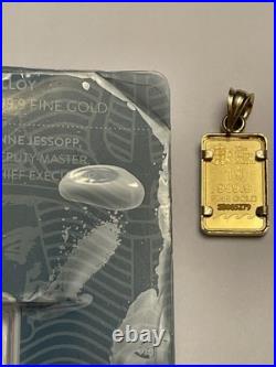 1 Gm Gold Bar 999.9 Fine Britannia From The Royal Mint In 14kt Gold Bezel 1 Gm Gold Bar 999.9 Fine Britannia From The Royal Mint In 14kt Gold Bezel