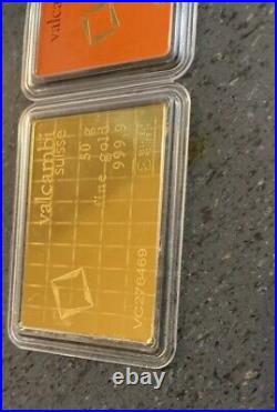 1 Gram 24k Gold CombiBar Valcambi Suisse 9999Fine Gold Bar (From 50x1g Combibar)