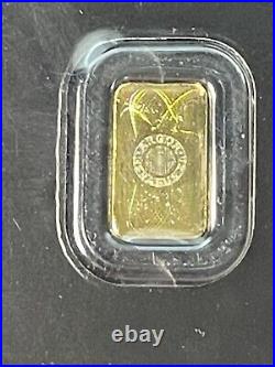 1 Gram. 9999 Fine Gold Bar Argor-Heraeus (In Assay) Swiss HOLO Back Kinebar