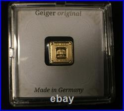 1 Gram 9999 Fine Gold Bar Geiger Edelmetalle (Originals Assay) + 1 Gram 999 Ag