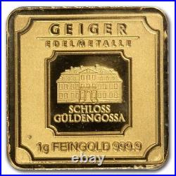 1 Gram 9999 Fine Gold Bar Geiger Edelmetalle (Originals Assay) + 1 Gram 999 Ag