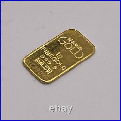 1 Gram. 9999 Fine Gold Bar Nadir Gold Genuine Karatbars