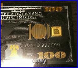 1 Gram 9999 Fine Gold Geiger Edelmetalle Bar in BlackGold Souvenir 100 Note +++