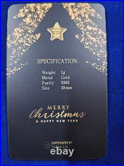 1 Gram 999.9 Fine Gold Bullion Bars TODAY in Assay 1 g STAR Christmas Bar